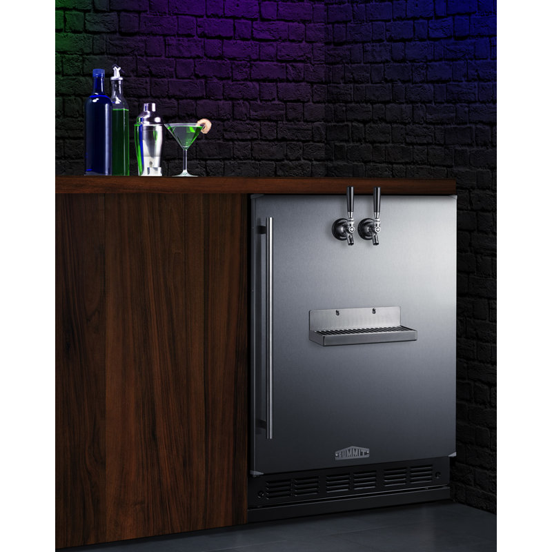 Stainless Steel Dual Tap Commercial Built-In Beer Kegerator