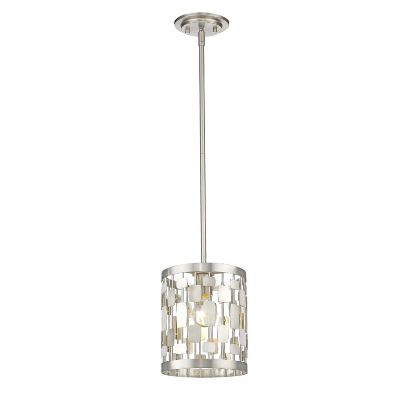 Luminaire suspendu tambour Dailynn, Nickel brossé