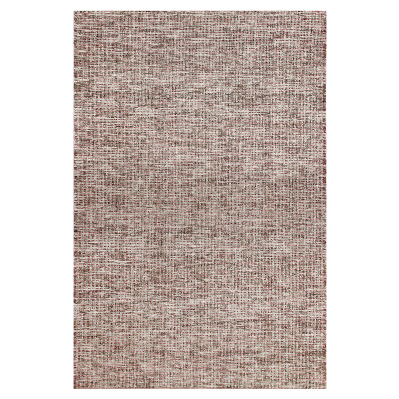 Tapis abstrait en mélange de laine à la main à motif abstrait contemporain, Rectangle 9 pi x 12 pi, Brun/rouge