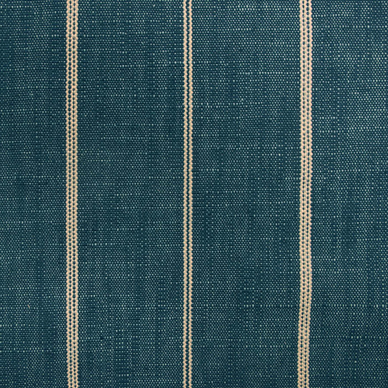 Lit plateforme tapissier à profil bas Lapa, Grand, Fritz Indigo Stripe