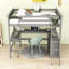 Wood Loft Bed with Desk and Shelves-70556376-123247229