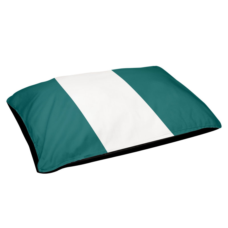Coussin Miami, Très grand (l 50 po x P 40 po x H 7 po), Aqua / Blanc