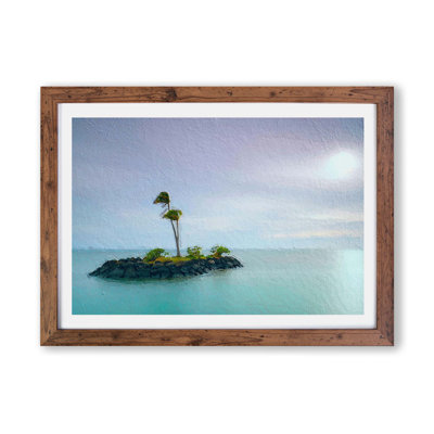 Kahala Beach Island in Honolulu Hawaii - Framed Print