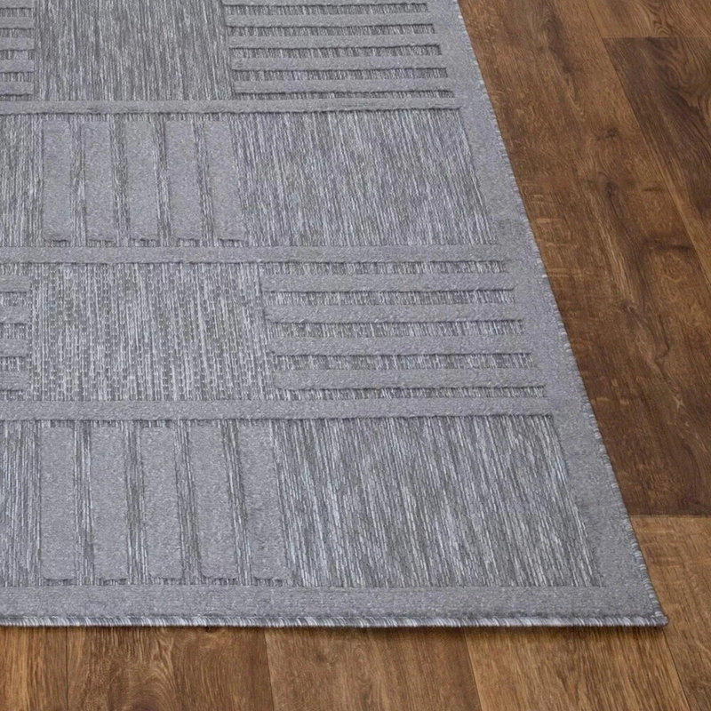 Modern Non-Slip Area Rugs – Grey – Living Room, Hallway Runner, Kitchen & Door Mat – Multiple Sizes, Rectangle 200cm x 290cm