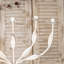 Porte-bougie rétro blanc floral, porte-bougie élégant en métal, porte-bougie branche