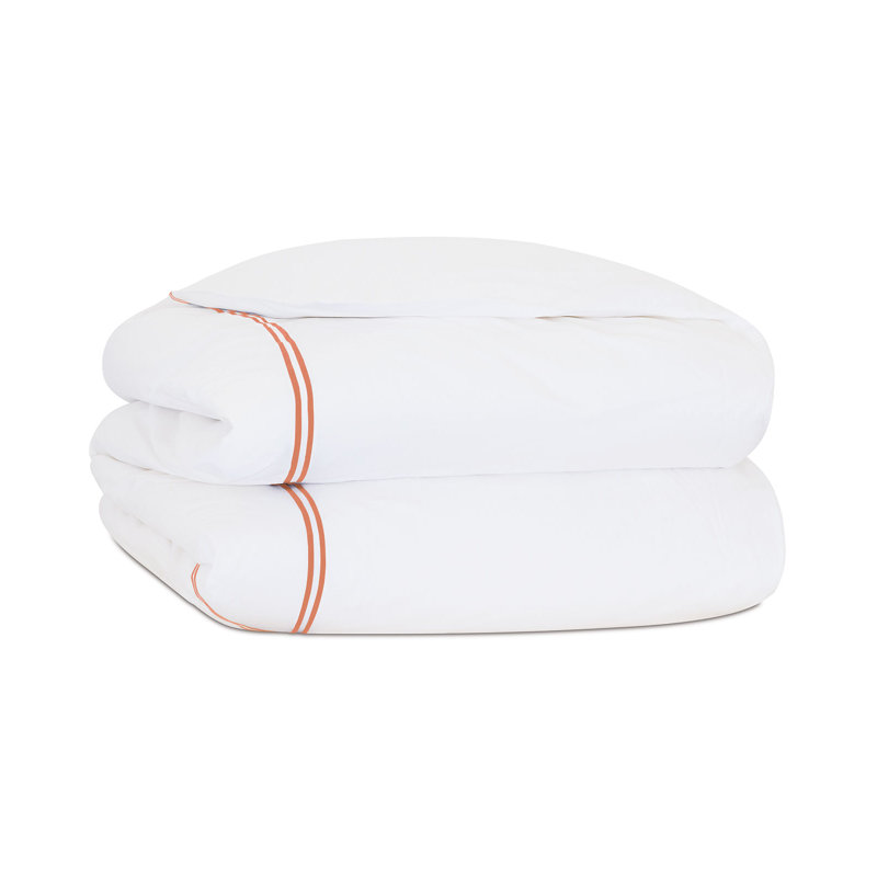 Housse de couette Enzo, Blanc/Corail, Housse de couette très grand super