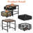 Industrial Printer Stand with Drawer and Pull-Out Basket, Rolling Printer Table for Home Office, Large Printer Cart with Storage Drawer, Mobile Printer Desk Fits Most Printers