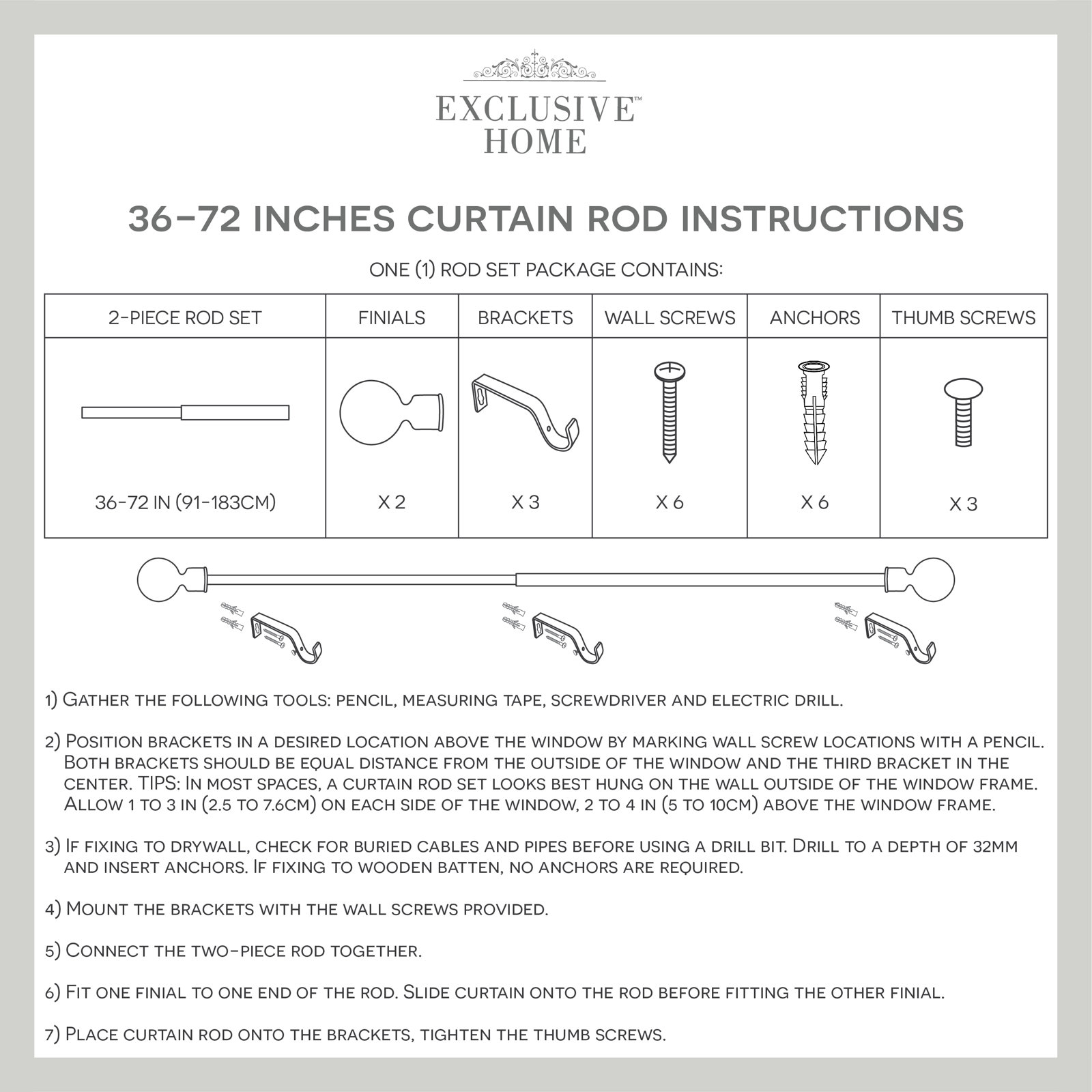 Jewett Adjustable Vine Curtain Rod, Matte Black, 36" - 72"