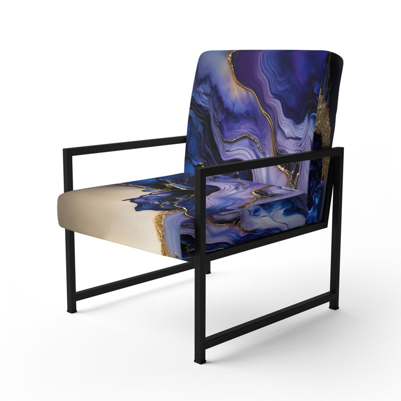 Crillon - Fauteuil d'appoint rembourré en marbre, Noir, noir, noir, noir