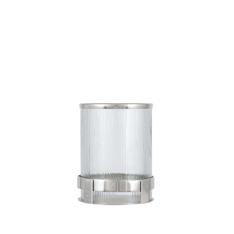 Tabletop Hurricane, 20.9cm H x 17.1cm W x 17.1cm D, Silver