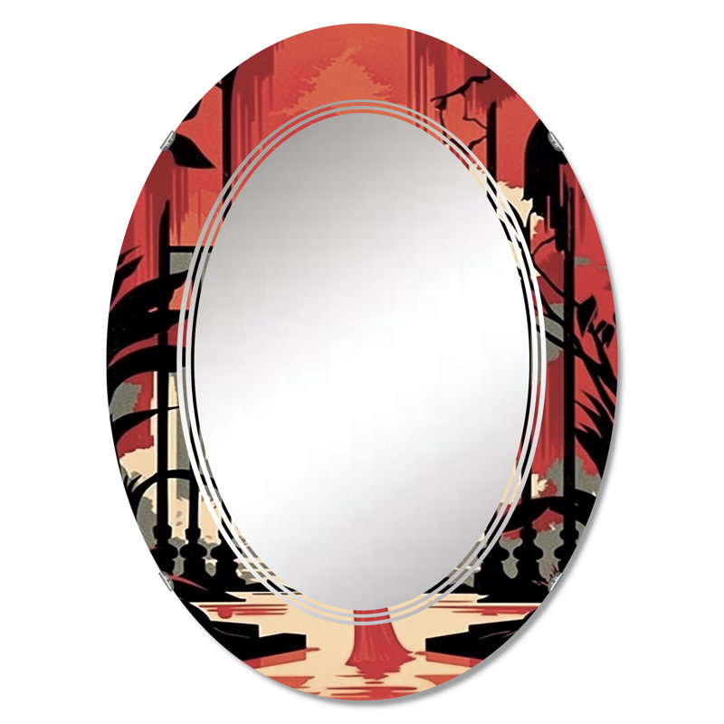 Mintaka - Miroir mural moderne ovale, 36 po x 24 po