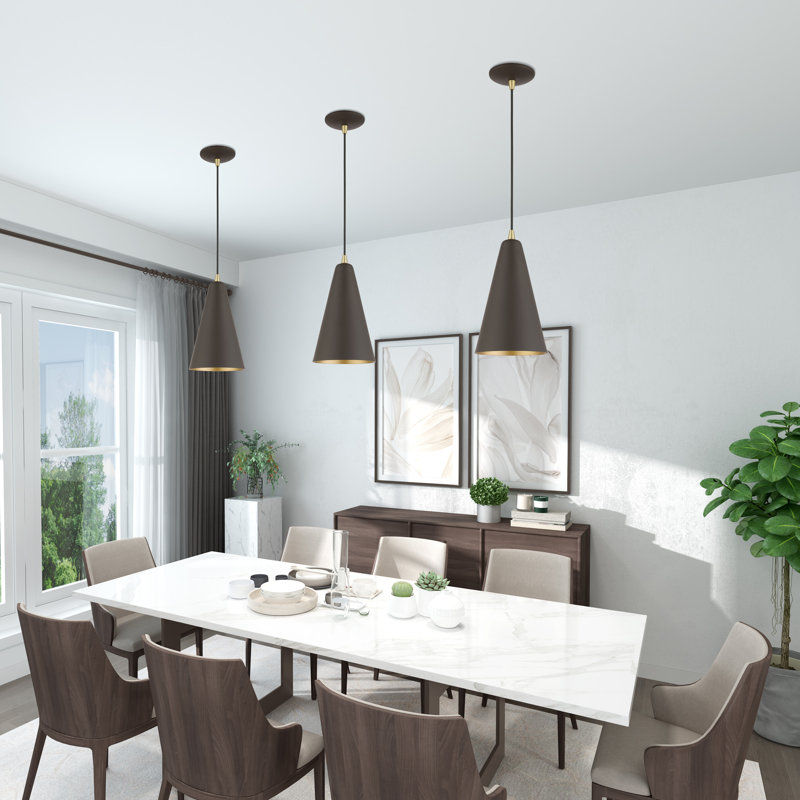 1 - Light Pendant, Bronze/Antique Brass, Bronze/Gold