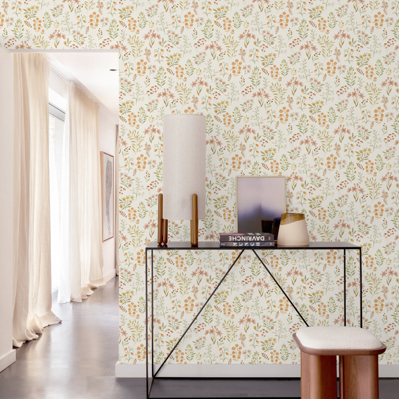 Inia Collection Floral Leaf Wallpaper Roll, Pink