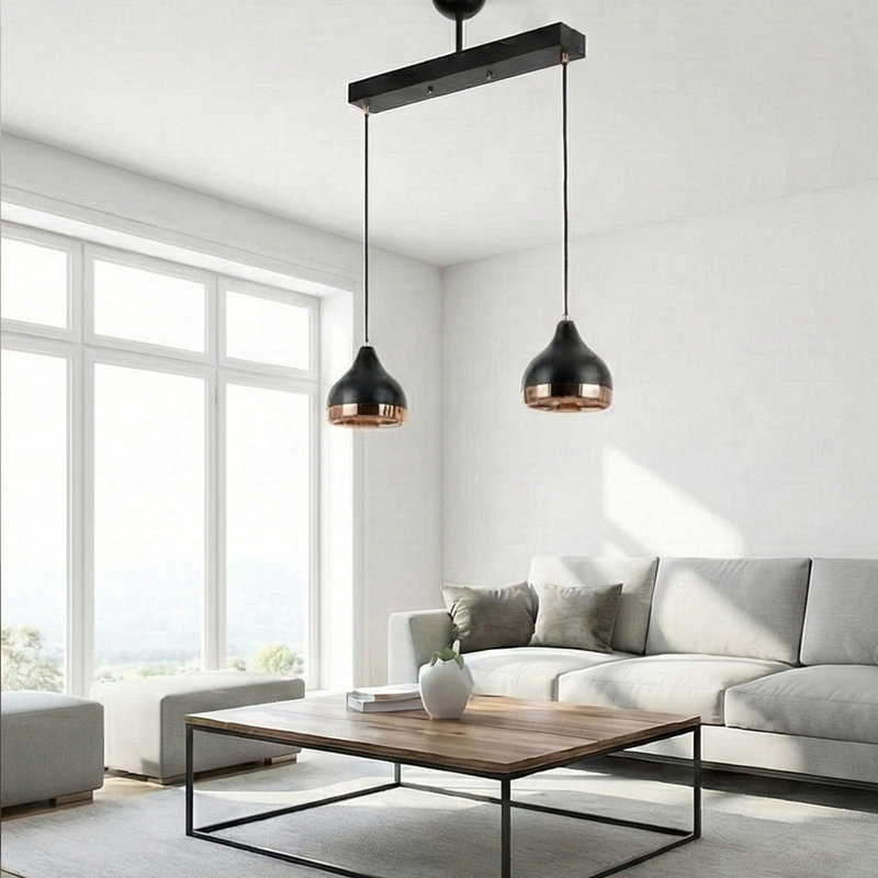 Luminaire suspendu pour îlot de cuisine 2 lumières Aurelius