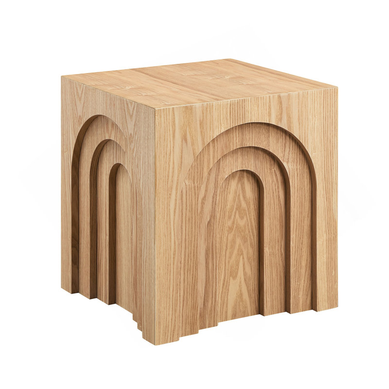 Petite table d'appoint carrée 15,74 po avec table d'appoint et table de chevet pour salon, chambre à coucher, nature, Naturel