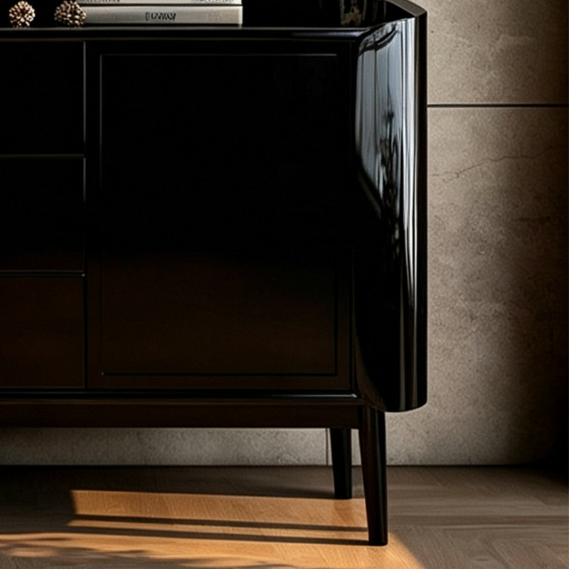 Buffet Table, 35.43" H x 47.24" W x 15.75" D, Black