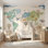 Papier peint carte du monde ballon avion