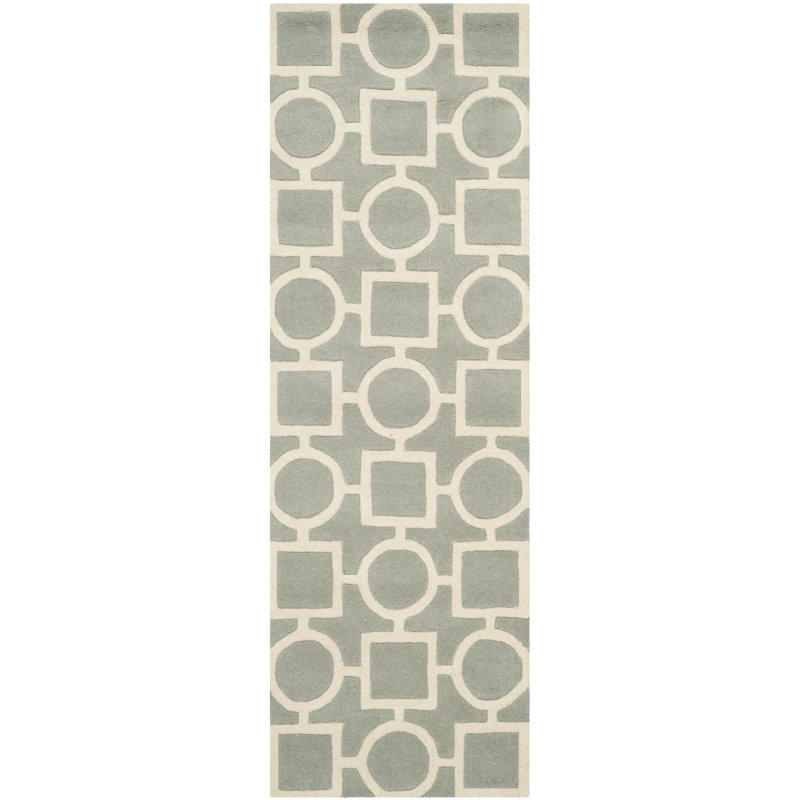 Teresita Hand Tufted Wool Geometric Rug, Runner 2'3" x 7'