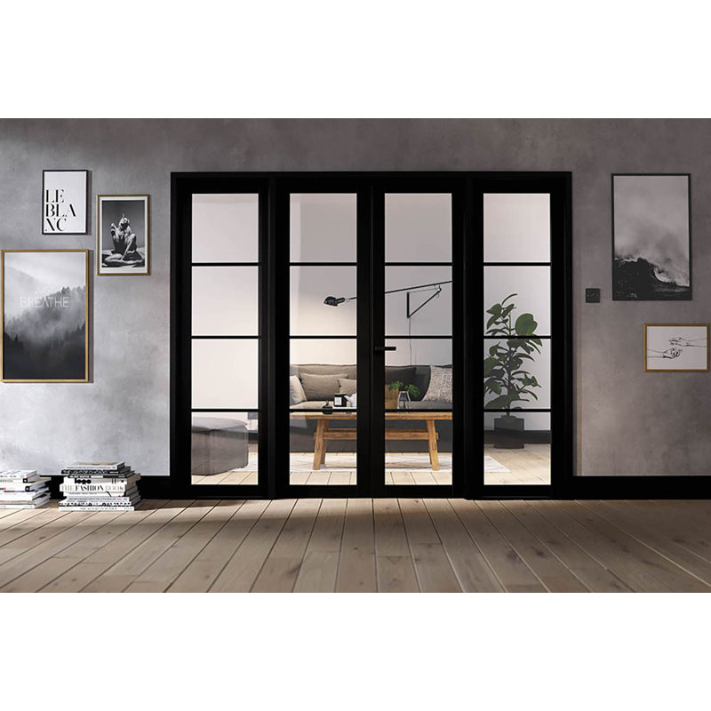 Soho Clear Glazed Primed Black Internal Door W8