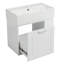 Meuble-lavabo mural de 21,8 po avec lavabo, armoire flottante, tiroir spacieux, tablettes réglables et système de fermeture en douceur blanc-105111188