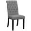 De 2 chaises d'appoint en gris - finition rustique, rembourrage en mousse, tissu, convient au dossier de la salle à manger, rembourrage, revêtement en tissu avec garniture cloutée en cuivre
