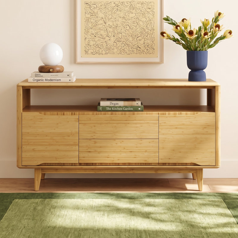Lacey 54" Solid Wood Media Console, Caramelized
