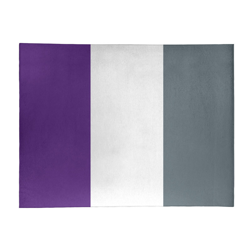 Tapis mauve rayé/gris ardoise, Rectangle 4 pi x 6 pi