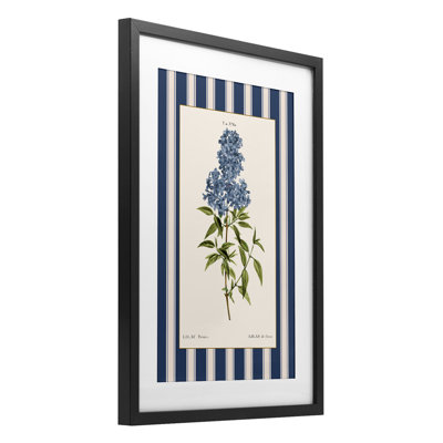 «Lilac Study Over Stripes», reproduction encadrée sous verre, conception de Corinne Haig