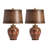 24" Resin Table Lamp With Brown Shade