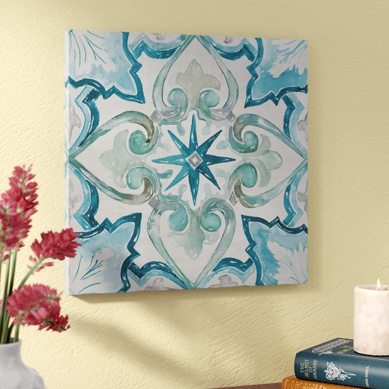 « caraïbes tile ii », reproduction de peinture à l’acrylique sur toile tendue de galerie, H 16 po x l 16 po x P 1,5 po