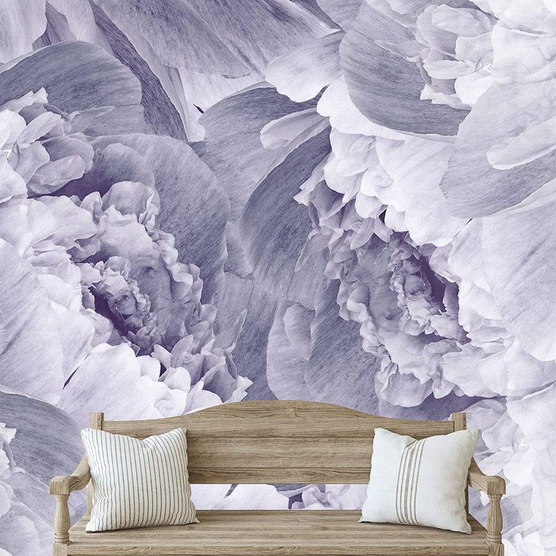 Murale fleurs bicolores, L 100 po x l 144 po