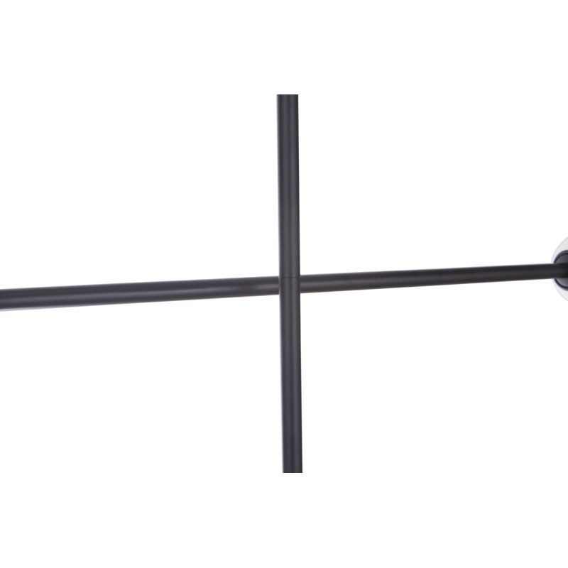 Luminaire suspendu unique à 2 lumières DEL Poulos, Noir mat
