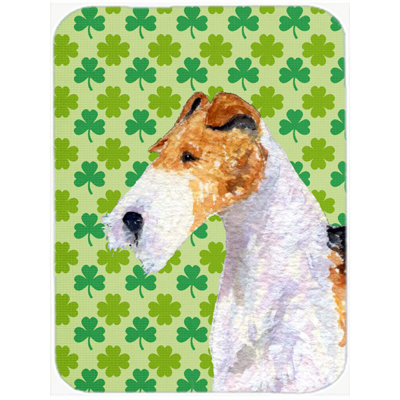 Shamrock Lucky Irish Wood Glass Cutting Board