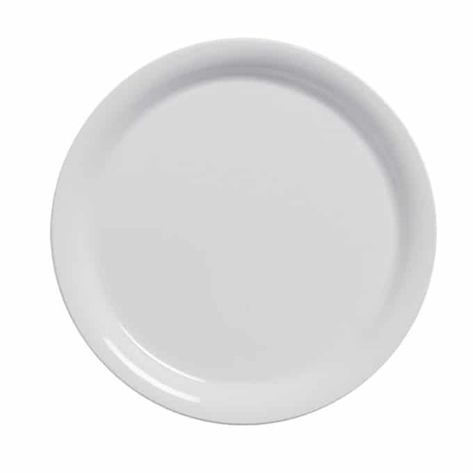 White Round Melamine Chip-Resistant Salad/Dessert Plate