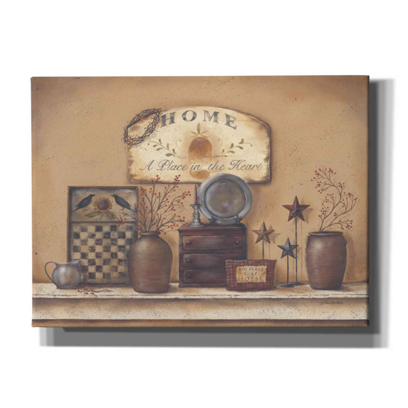 «Country Prims II» par Pam Britton, art mural sur toile, H 40 po x l 54 po x P 1,5 po