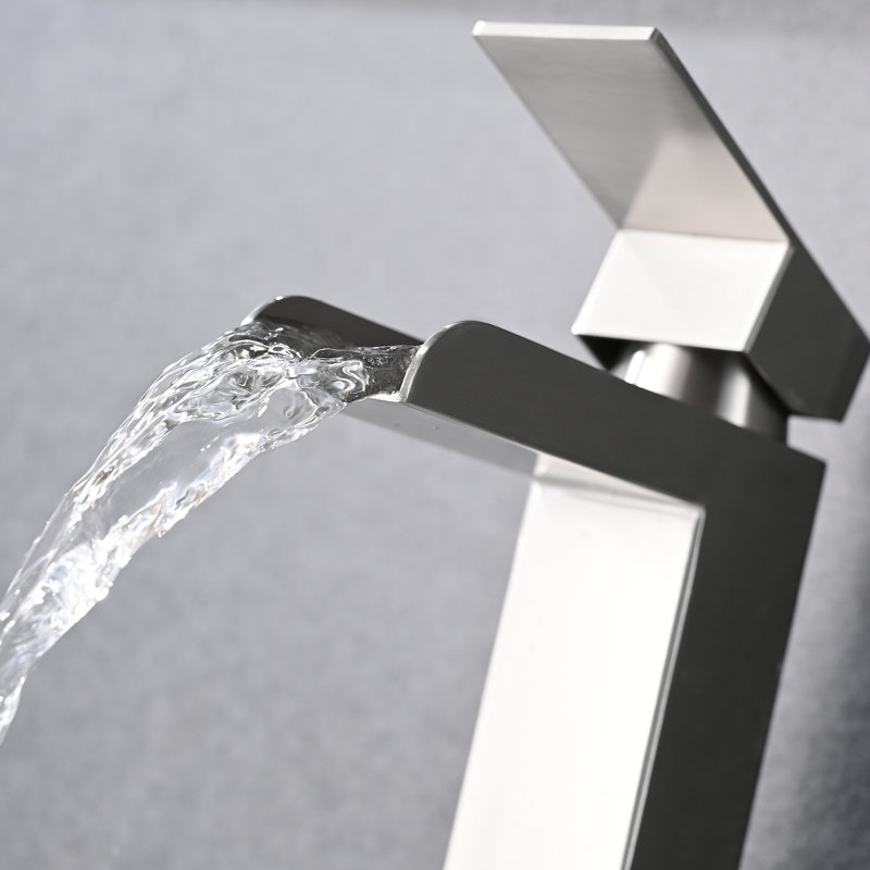 Single-handle Bathroom Faucet with Drain Assembly, Brushed Nickel