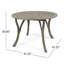 Table de patio en bois 46,19 po - Finition grise, élégante avec option