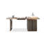 Bureau rectangulaire gris en bois manufacturé avec 3 tiroirs-109590579-109590584