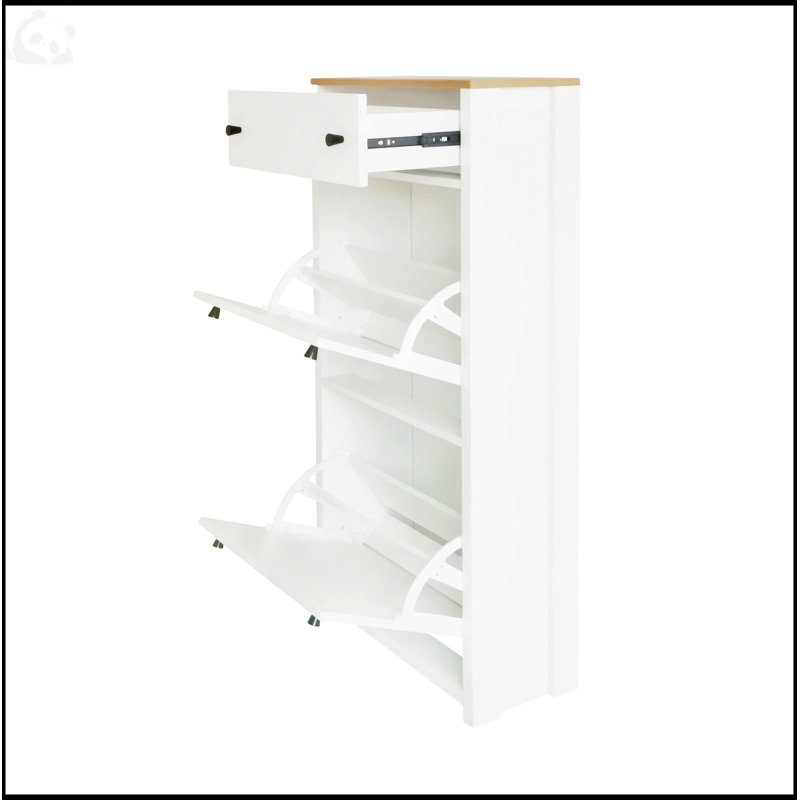 30 Pair Shoe Storage Cabinet, White