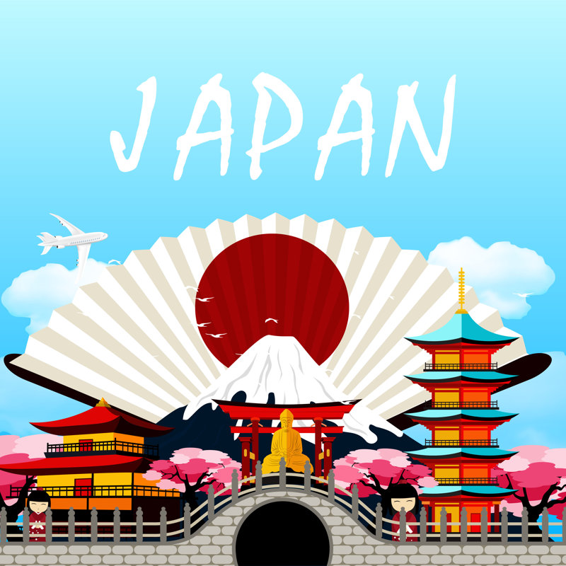 " Japan Travel " by Novielysa, 12" H x 12" W
