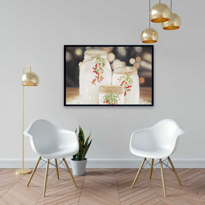 Christmas Candles - Still Life Framed Canvas Home Decor