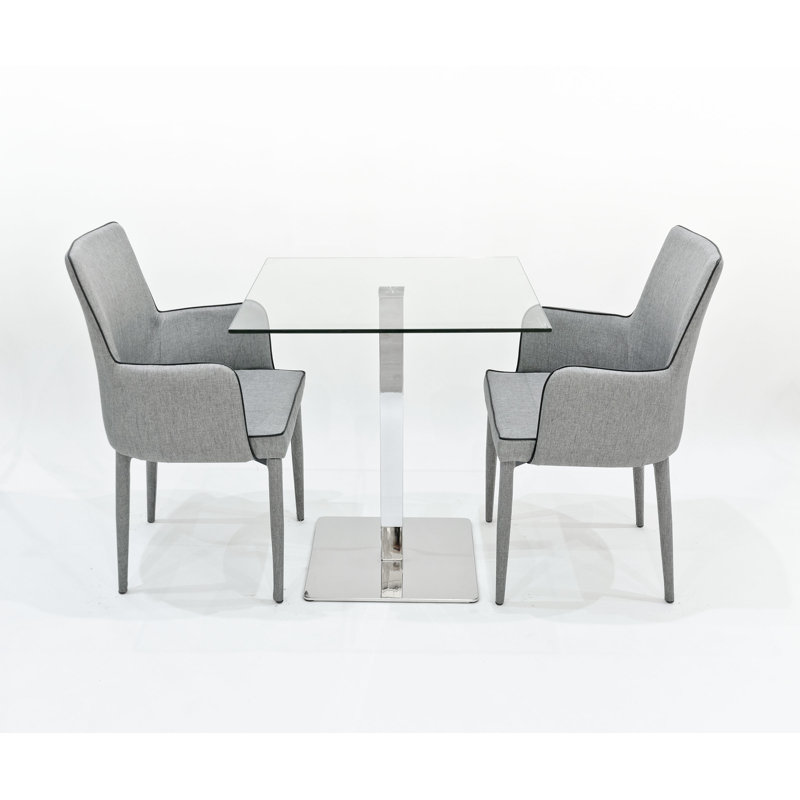 Derose 2 - Person Dining Set, Grey