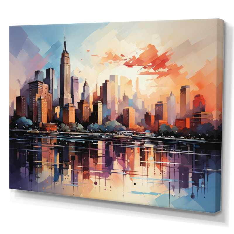 Pop Art New York II, reproduction d'art sur toile, H 12 po x l 20 po x P 1 po, Toile tendue