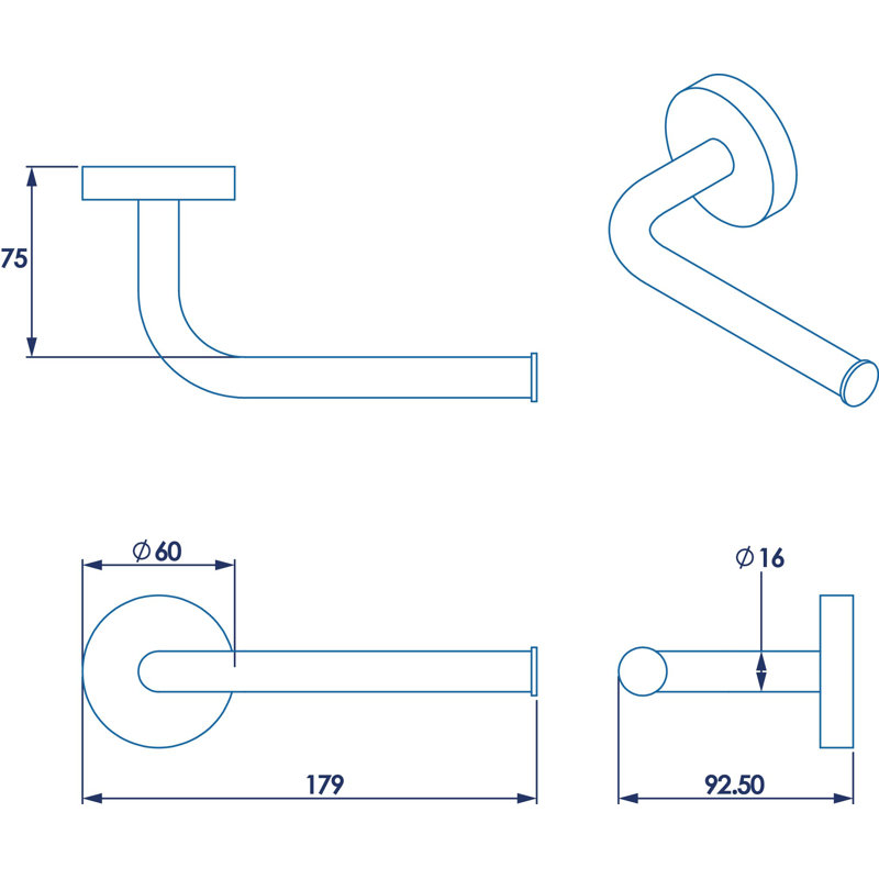 Britannia Wall Mounted Toilet Paper Holder