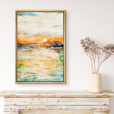 Abstract Colorful Strokes " Watercolor Explosion Sunset Ocean "