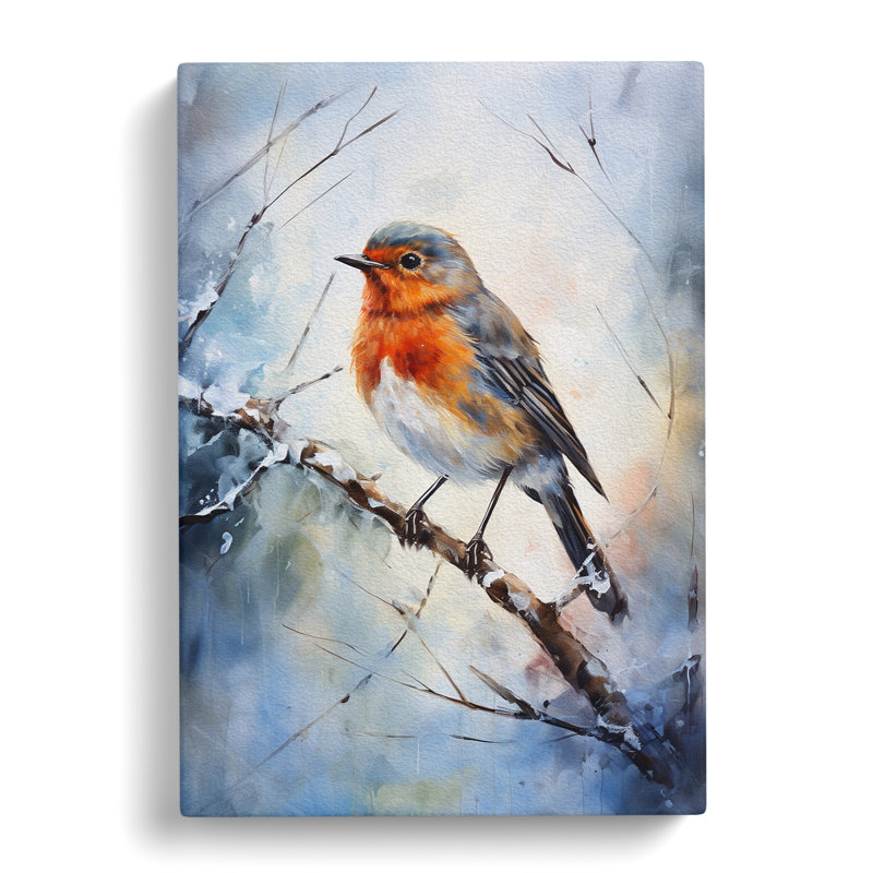 Robin Bird Impressionism No.2 - No Frame Print, 60cm H x 40cm W x 3cm D