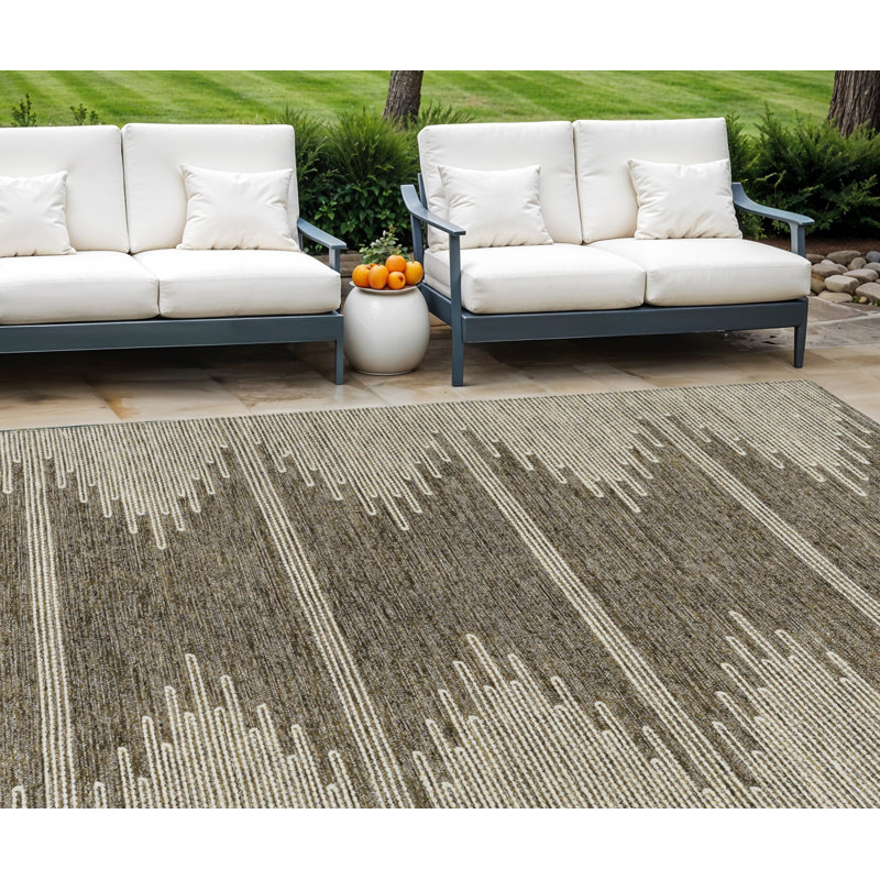 Tapis intérieur lavable abstrait 10 pi x 14 pi ivoire