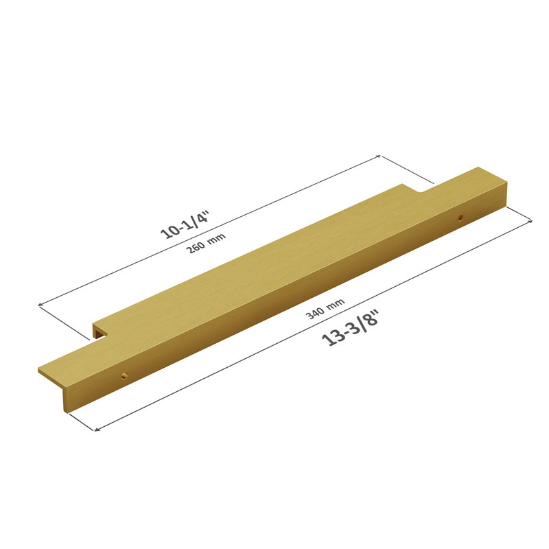 Dowell Kitchen Cabinet Finger Pull, 13", Gold