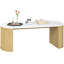 Table basse, table centrale avec plateau en marbre, bois naturel-1471884859