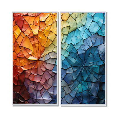 Chesterine - décoration murale moderne orange 2 pièces